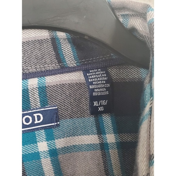 IZOD Shirt Mens XL Blue Gray Flannel Plaid Button LS Quick Dry Wicking NWT - Picture 2 of 11